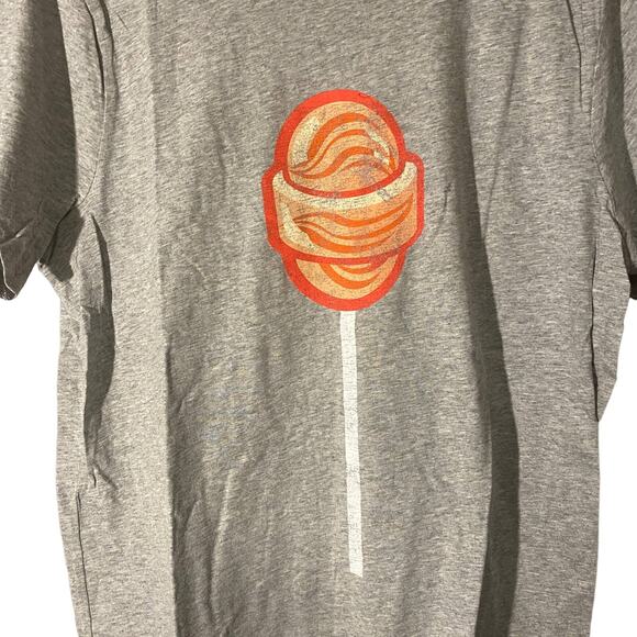 Tootsie Gray Cotton Blend Tootsie Pop Logo Graphic Novelty T-Shirt Men Sz L - Picture 3 of 8